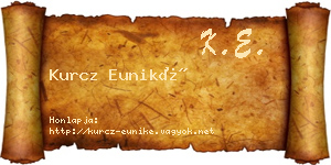 Kurcz Euniké névjegykártya